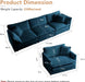 Luxury 3 Piece Sofa Set, 2 Pieces of Single Sofa and 1 Piece of 3 Seater Sofa, Modern Chenille Comfy Cloud Couches Set with 7 Pillows for Living Room Office, Blue