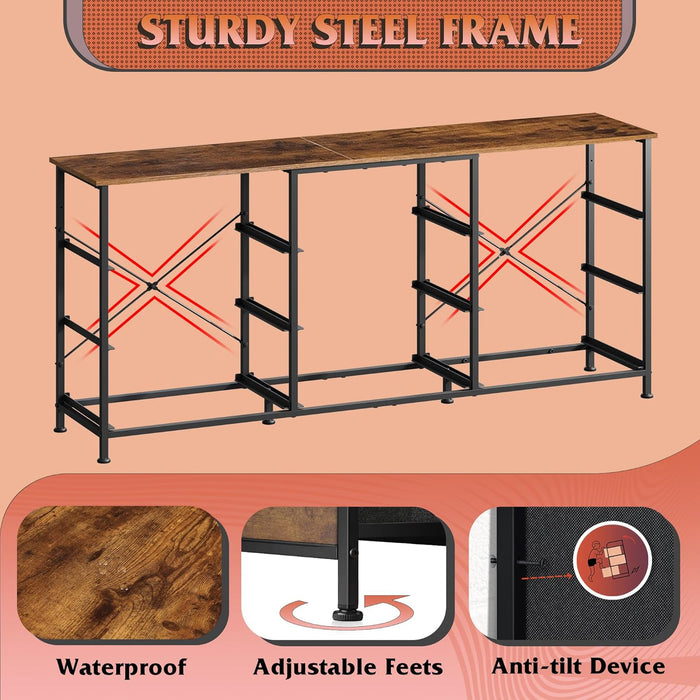 FiftyFourInch Rustic Brown Dresser TV Console Cabinet