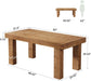 Solid Wood Dining Table for 4-6, 63-Inch Farmhouse Kitchen Table with Heavy Duty Legs, Wooden Rectangular Dinner Tables for Kitchen & Dining Room, Light Brown