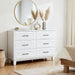 White Dresser for Bedroom, 6 Drawer Kids Dresser, Wood Chest of Drawers