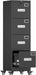 4 Drawer Metal File Cabinet with Lock and Wheels, Black