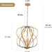 17" Gold Chandelier Geometric Metal Modern Industrial Chandeliers Lighting for Farmhouse Living Room Entryway Kitchen