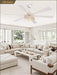 65 Inch White Caged Ceiling Fan With Remote