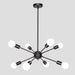 Black Sputnik Chandeliers, 8 Lights Sputnik Light Fixtures Ceiling Hanging, Mid Century Modern Pendant Lighting for Kitchen Island Living Room Bedroom Dining Room Light Fixture