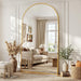 Full Length Mirror, 76"X44" Oversized Full Body Mirror Gold, Arched