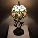 Tiffany Style Stained Glass Table Lamp Pink Tulip 18 Inch