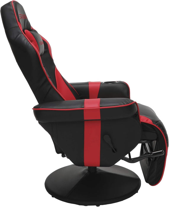 900 Gaming Recliner - Video Games Console Recliner Chair, Computer Recliner, Adjustable Leg Rest and Recline, Recliner with Cupholder, Reclining Gaming Chair with Footrest - Red