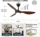 52" Ceiling Fan with Light, Quiet Reversible DC Motor, Smart Control