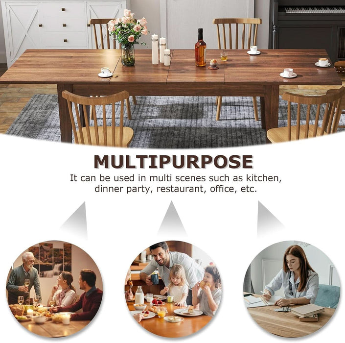 Extendable Dining Table for 6-10 People,70.87''-106.4''Modern Space-Saving Wood Kitchen Table,Rectangle Folding Conference Meeting Table for Living Meeting Room Kitchen,Walnut