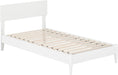 , Aria Twin Solid Wood Modern Low Profile Platform Bed, White