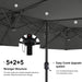 15 Ft Double-Sided Large Patio Umbrella Dark Gray