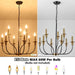 Black Gold Nine Light Candle Chandelier DiningRoom