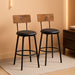 Bar Stools, Bar Stools Set of 2 with PU Upholstered, Bar Chairs with Footrest and Back, 26" Bar Stools for Kitchen Island, Dining Room, Easy to Assemble, Rustic Brown and Black BF31BY01G1