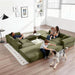 Olive Green Corduroy Premium Modular Sleeper SofaBed