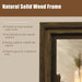 Wood Full Length Mirror 71"X30", Large Solid Wood Frame Floor Mirror