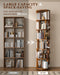 Walnut ThreeSixty Degree Rotating Bookcase On Wheels