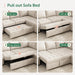 Beige Modular Sleeper Sectional Sofa With StorageBin