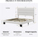 Full Platform Bed Frame with Velvet Upholstered Headboard, Mattress Foundation with Strong Wooden Slats Support, No Box Spring Needed, White