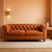Lyon 87.4" Sofa in Full-Grain Pure-Aniline Italian Tanned Leather in Cognac Tan