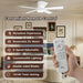 42" White Low Profile Ceiling Fan with Light & Remote Control