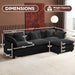 111.4-Inch L-Shaped Black High-Resilience-Deep-Seat Sectional Sofa