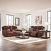 Mighty Moves Transitional Leather Match Power Reclining Sofa with Adjustable Headrest and USB Charging Port, Dark Brown