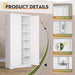 Lockable White Metal Garage Storage Cabinet Shelves