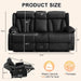 Loveseat Recliner Sofa, RV Recliner Couch, Manual Reclining Loveseat with Console for Living Room, Home Theater Seating with AC/USB C/USB and Drawer (Black, Loveseat with Console)