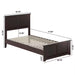 Charlotte Espresso Black Solid Wood Frame Twin Low Profile Platform Bed with Matching Footboard