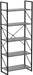 5 Tiers Bookshelf, Industrial Artsy Grey Bookcase Bookshelves, Book Rack, Storage Rack Shelves Books Holder Organizer for Books Movies in Living Room Home Office, Charcoal Gray + Black
