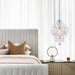 Modern Mini Chandelier,White Retro Crystal Light Fixtures Ceiling Mount 1 Light Small Crystal Chandeliers for Bedroom Elegant Hanging Lighting for Girls Room Dining Room Closet Kitchen Island