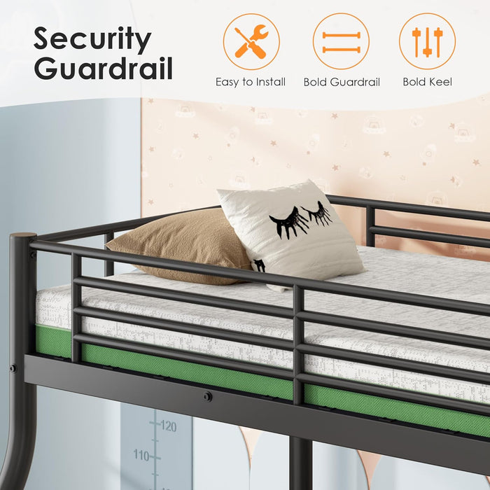 Charcoal Twin Over Full IndustrialStrength Bunk Bed