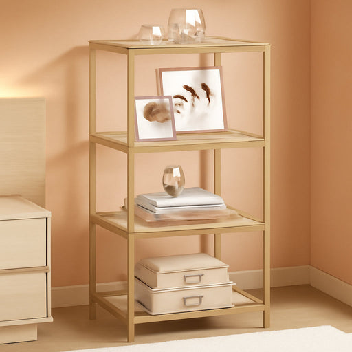 UltraSlim Bookshelf Gold Frame Modern Display Unit