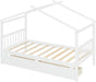 Twin Size White House Bed With PremiumStorageDrawers