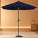 9' Rd Sunbrella Aluminum Patio Umbrella, Crank Lift, Auto Tilt, Bronze Pole, True Blue Fabric