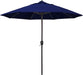 9' Rd Sunbrella Aluminum Patio Umbrella, Crank Lift, Auto Tilt, Bronze Pole, True Blue Fabric