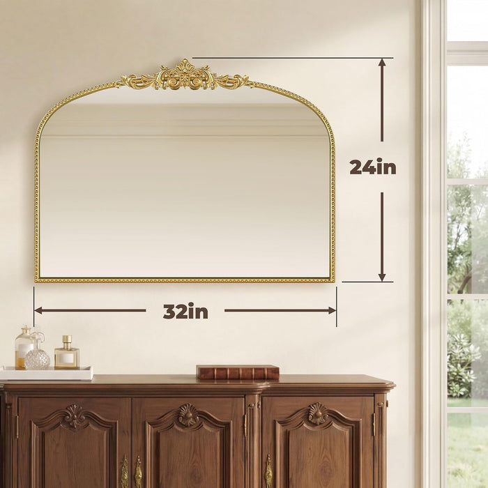 Gold Vintage Mirror 32''X24'' Laurel Leaf Design