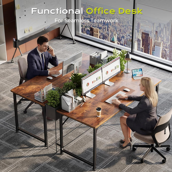 55 X 19.7 Inch Computer Desk, Home Office Desk with Spacious Desktop, Modern Gaming Desk, Writing Study Table for Bedroom, Small Spaces, Work from Home Desk with Metal Frame, Rustic Brown