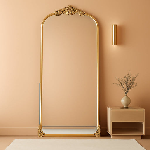 77"X 38" Vintage Full Length Mirror-Large Carved Floor Mirror,Gold