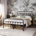 Queen Metal Platform Bed Frame, Victorian Headboard & Footboard