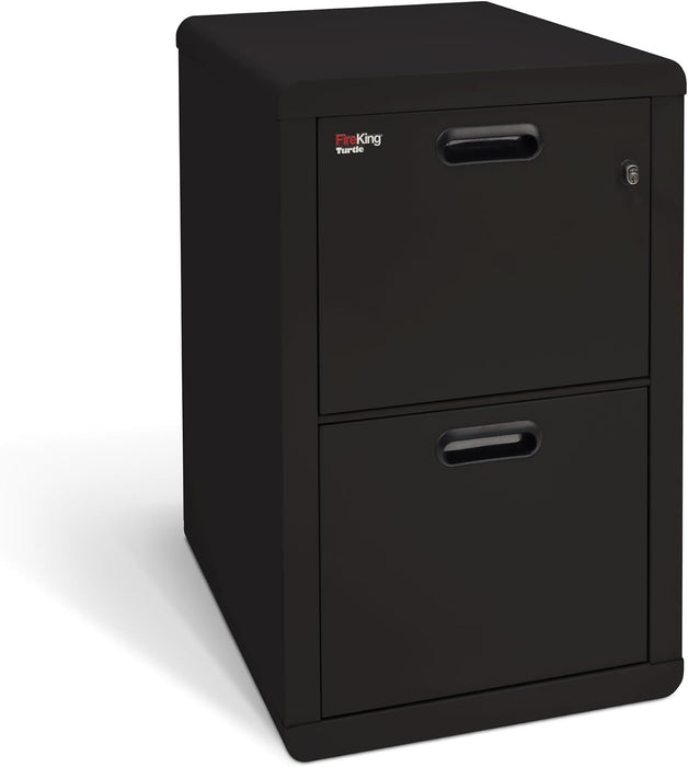 Turtle Contour 2 Drawer Fire Rated File Cabinet, Black