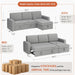 Sectional Sofa L-Shaped Sofa Couch Bed W/Chaise & USB, Reversible Couch Sleeper W/Pull Out Bed & Storage Space, 4-Seat Fabric Convertible Sofa, Pull Out Couch Light Gray