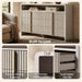53.2" Fluted 6 Drawer Dresser with Open Shelf, Grey