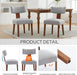 Modern Farmhouse Oval Dining Table Set for 4, 71 Inch Wood Grain Kitchen Table & Gray Upholstered Dining Chairs with Curved Back & Solid Wood Legs, Kitchen Living Room Furniture Set(Walnut)