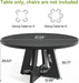 round Dining Table for 4-6 People, 47 Inches Dining Room Table with Wooden Pedestal Base, Black Dinner Table, Circle Kitchen Table for Dining Room, Kitchen, Living Room(Table Only)