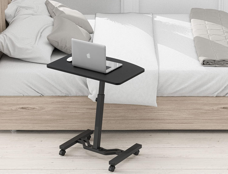 Height Adjustable Mobile Laptop Stand Desk Rolling Cart, Height Adjustable from 28'' to 33'', Black