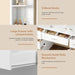 White Vanity Desk With Illuminated Mirror PowerOutlet