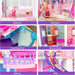 2024 Dream Doll House, 47'' ABS Plastic Large Dollhouse, Playhouse with 15+Furniture, Pool, Slide, W/Lights&Music, Princess Play House Toys Gifts for Girls Kids Ages 3 to 12 Year Olds