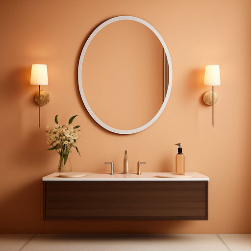 Bathroom Mirror for over Sink, 20X28 Inch Oval Frameless Mirror, Beveled and Polished, Decorative Wall Mirror for Bathroom, Bedroom, Vanity, Entryway, Modern and Elegant