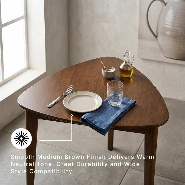 Signature Design by Ashley 1-Piece Small Triangle Dining Table, Seats 3 | Small Dining Table, Seats up to 3, Hardwood Solids with Mango Wood Veneer and MDF Substrates, Beveled Edge, Allstream Series